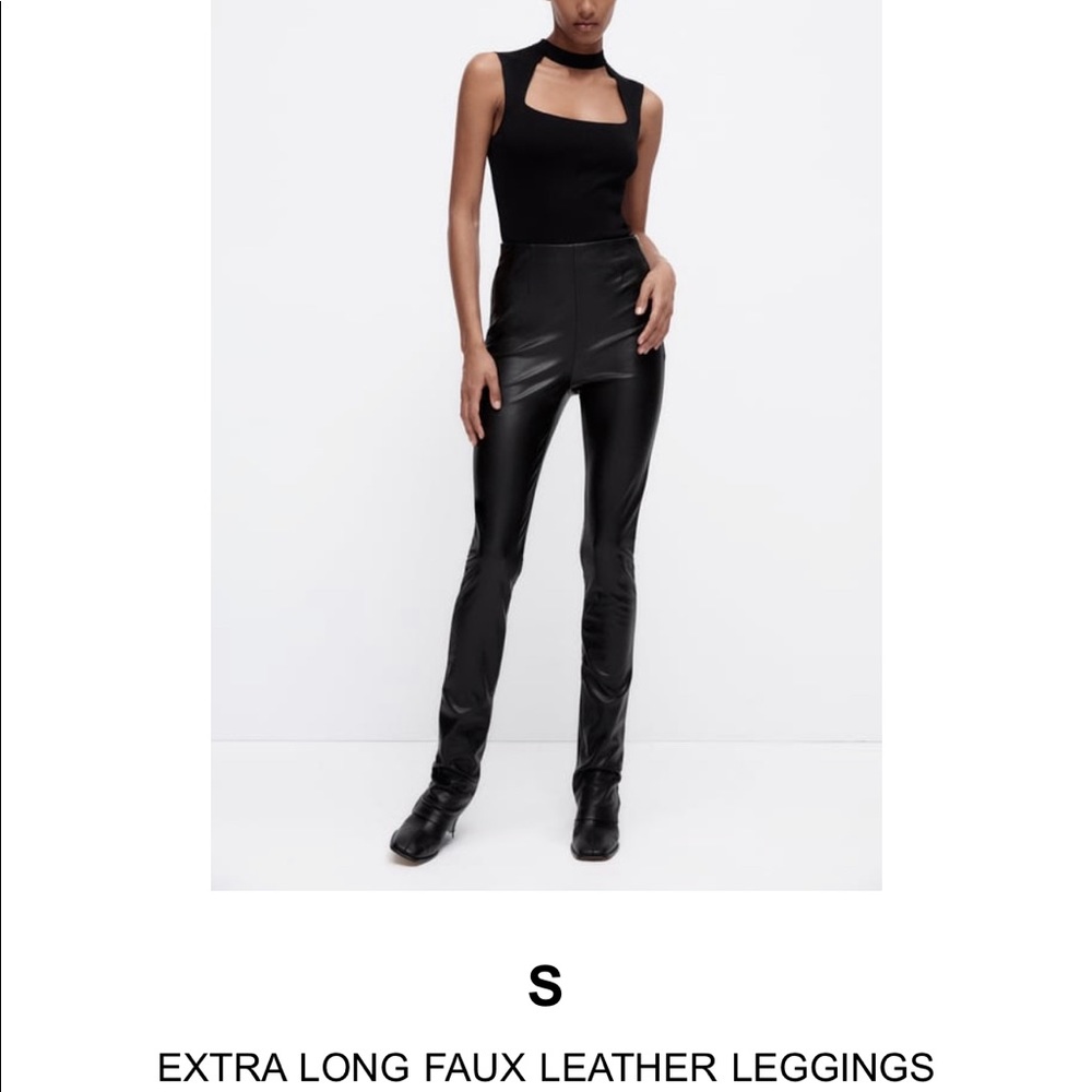 ZARA extra long faux leather pants
